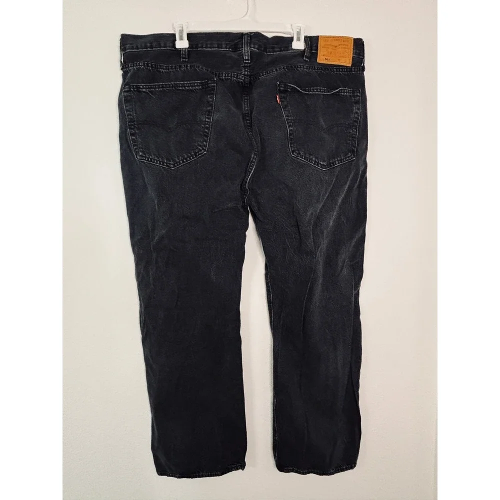 Levis 501 Mens Original Fit Straight Leg Faded Black Denim Jeans 46x32 (46x30)